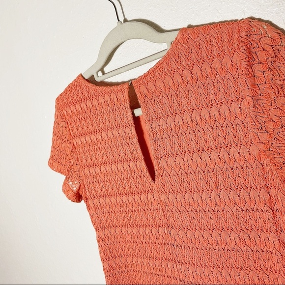 Abercrombie & Fitch Lace Crochet Mini Dress in Coral - Size Small - Picture 4 of 7